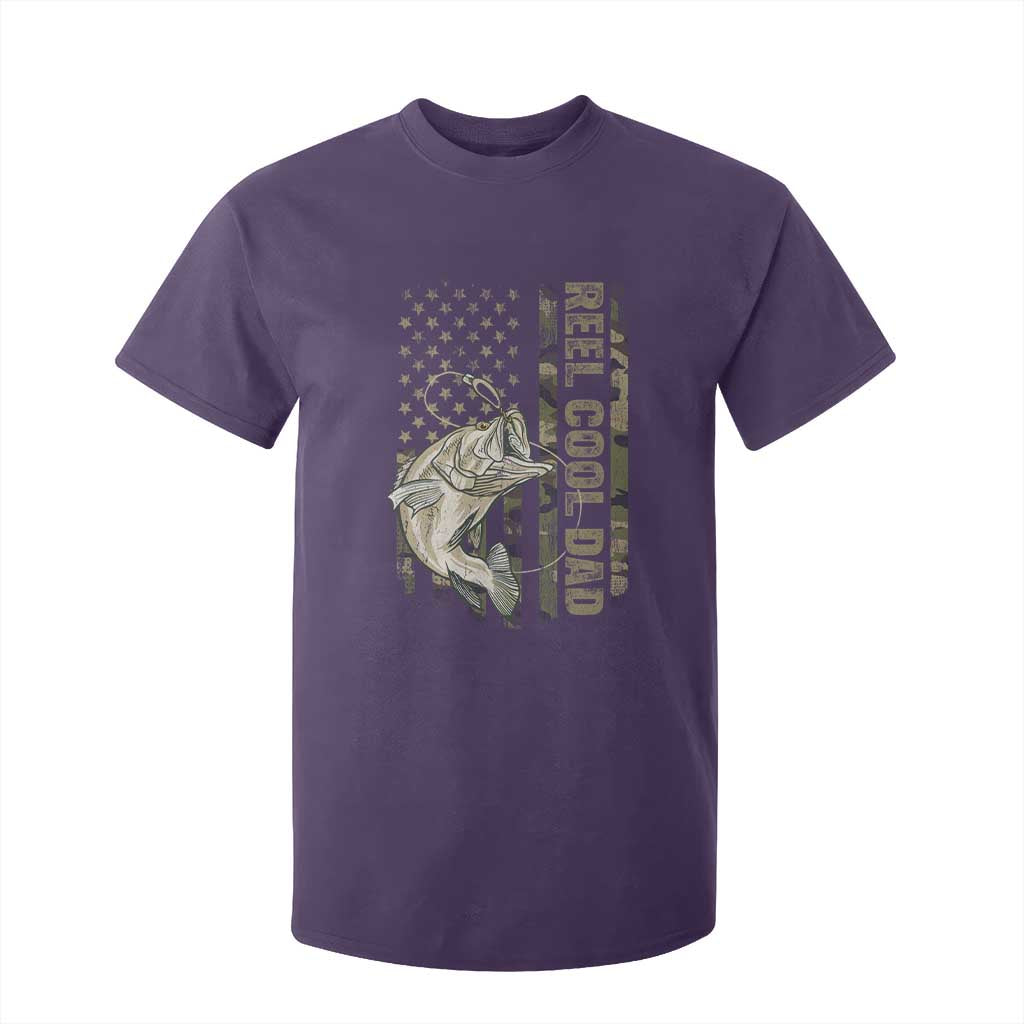 Funny Fishing Vintage Reel Cool Dad T Shirt For Kid Camo American Flag USA Bass Fish Fisherman TS10 Purple Print Your Wear