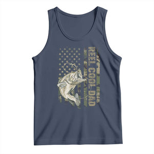 Funny Fishing Vintage Reel Cool Dad Tank Top Camo American Flag USA Bass Fish Fisherman TS10 Navy Print Your Wear