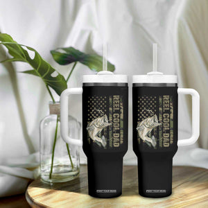 Funny Fishing Vintage Reel Cool Dad Tumbler With Handle Camo American Flag USA Bass Fish Fisherman TS10 Print Your Wear