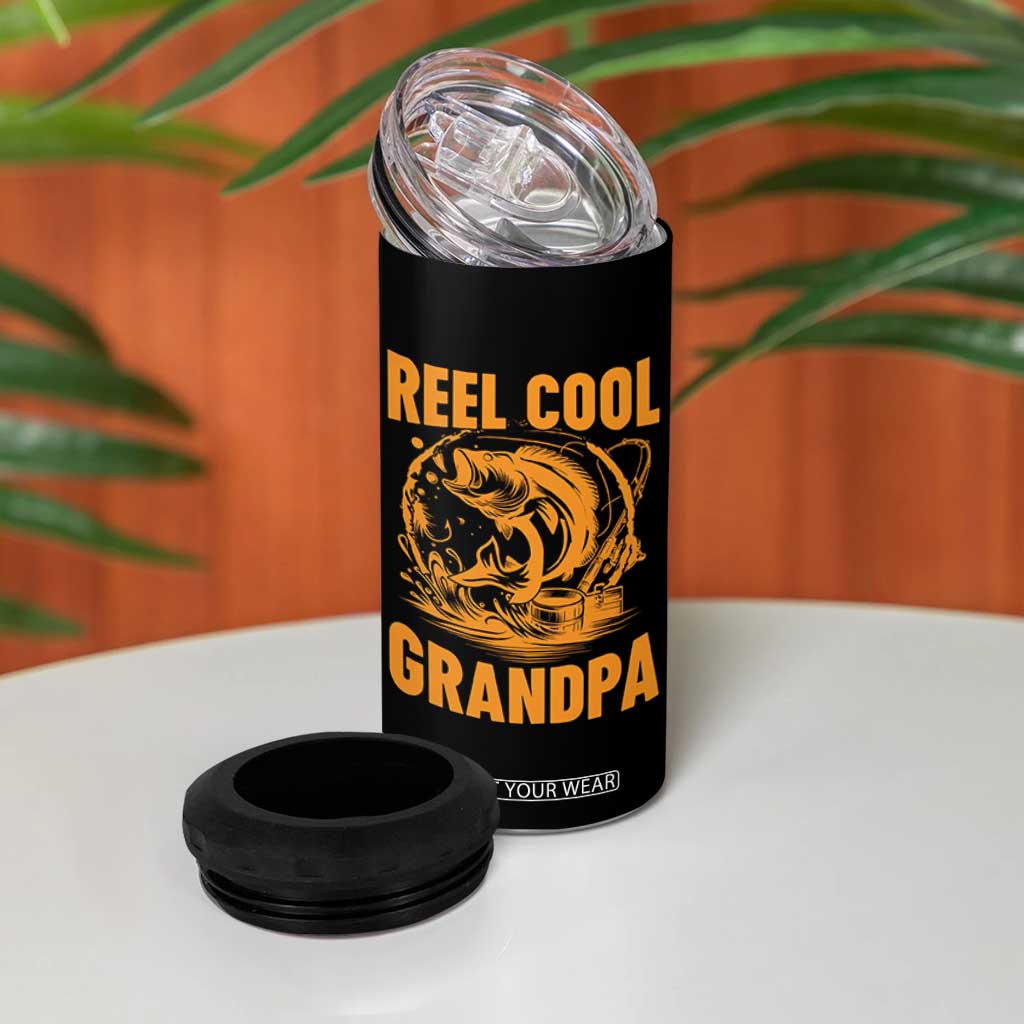 Funny Fishing Vintage Reel Cool Grandpa 4 in 1 Can Cooler Tumbler TS10 Print Your Wear
