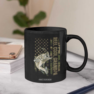 Funny Fishing Vintage Reel Cool Grandpa Coffee Mug Camo American Flag USA Bass Fish Fisherman TS10 Print Your Wear