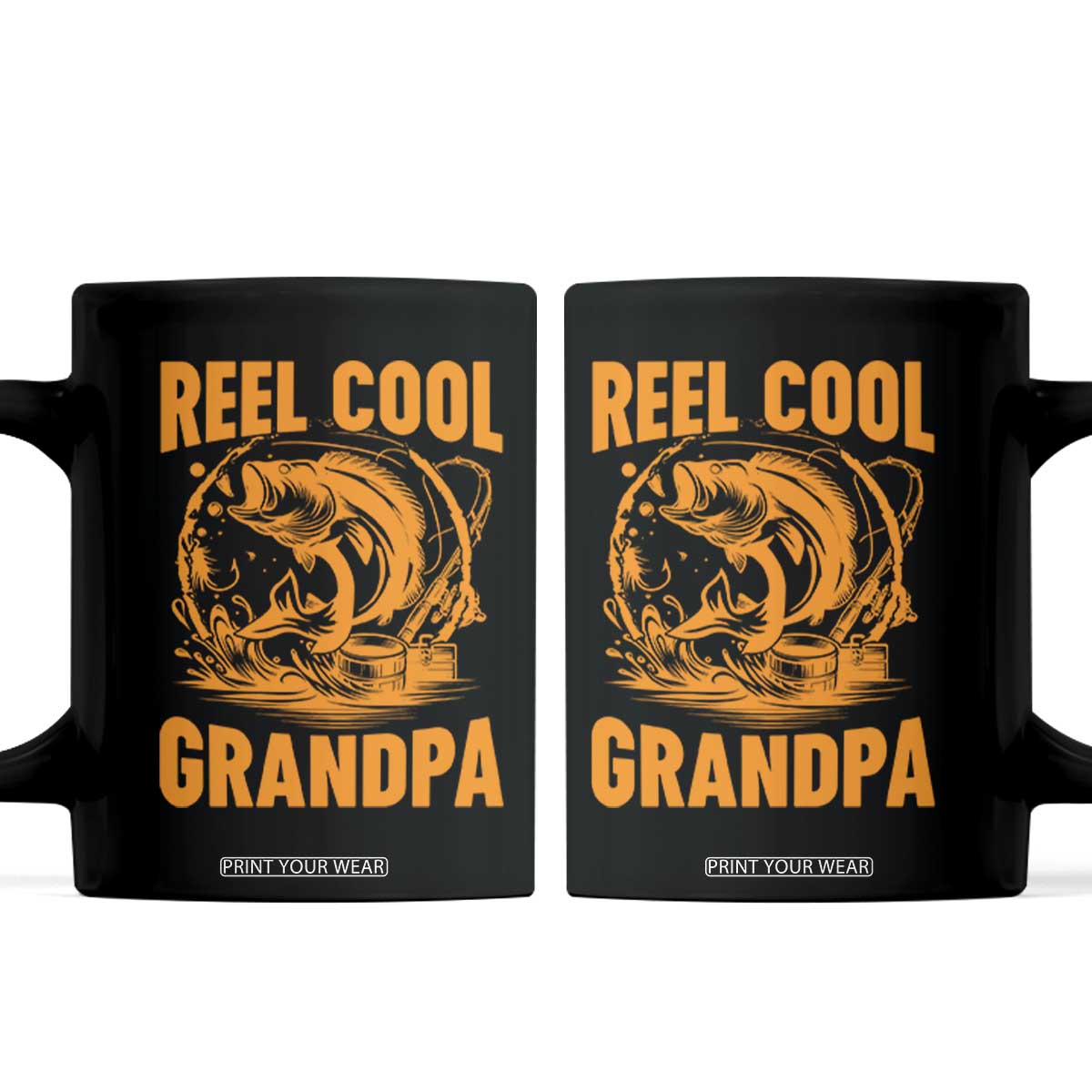 Funny Fishing Vintage Reel Cool Grandpa Coffee Mug TS10 Black Print Your Wear