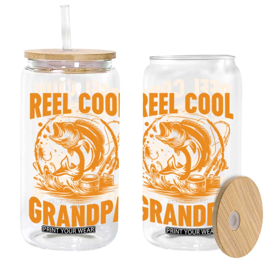 Funny Fishing Vintage Reel Cool Grandpa Glass Can TS10 Black Print Your Wear
