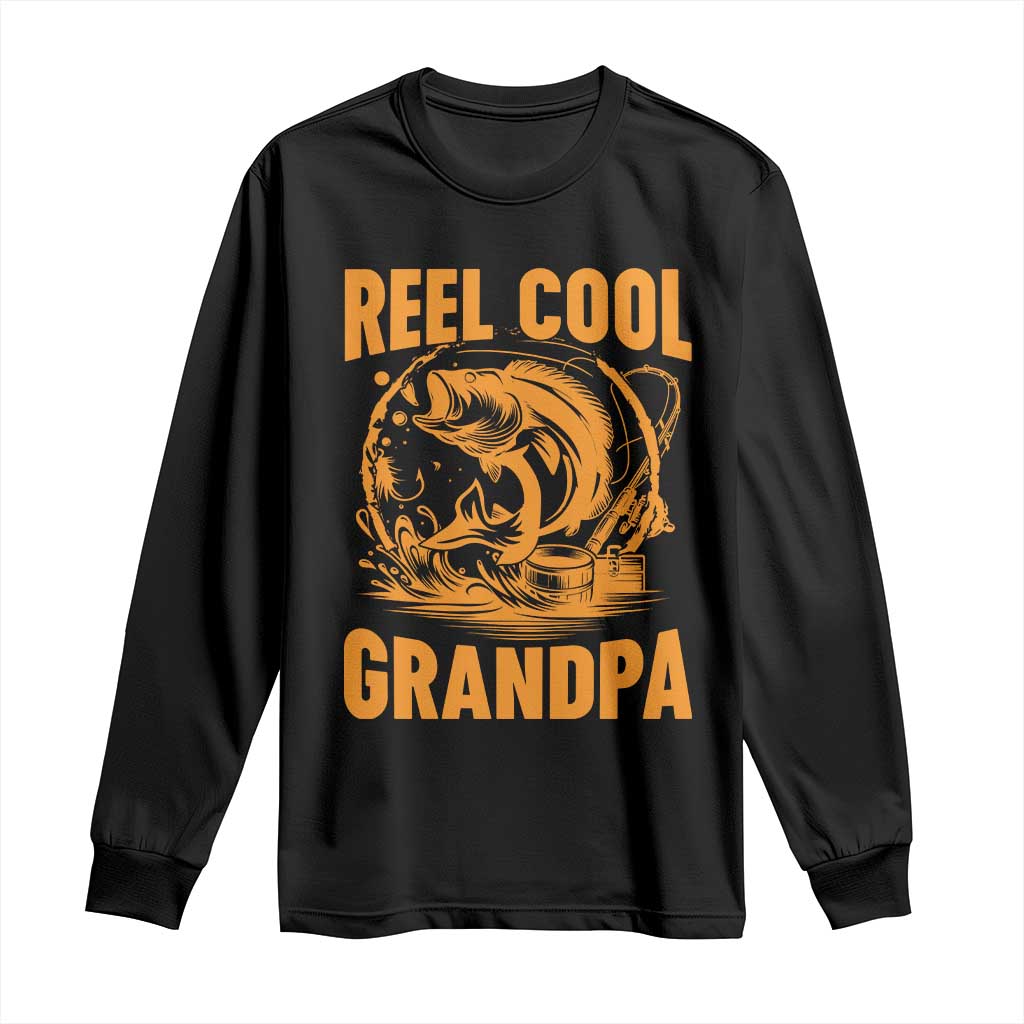 Funny Fishing Vintage Reel Cool Grandpa Long Sleeve Shirt TS10 Black Print Your Wear