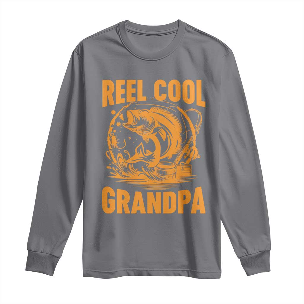 Funny Fishing Vintage Reel Cool Grandpa Long Sleeve Shirt TS10 Charcoal Print Your Wear