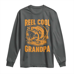 Funny Fishing Vintage Reel Cool Grandpa Long Sleeve Shirt TS10 Dark Heather Print Your Wear