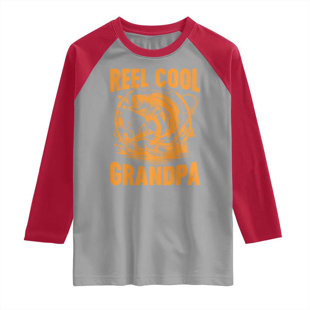 Funny Fishing Vintage Reel Cool Grandpa Raglan Shirt TS10 Sport Gray Red Print Your Wear