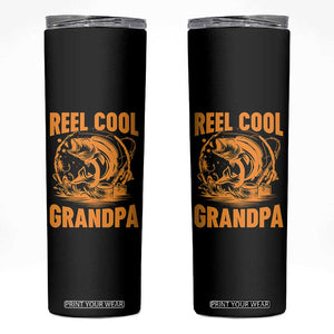 Funny Fishing Vintage Reel Cool Grandpa Skinny Tumbler TS10 Black Print Your Wear