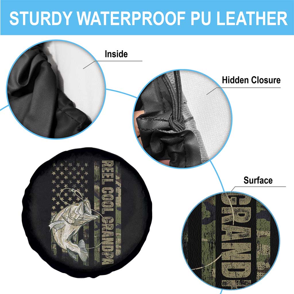 Funny Fishing Vintage Reel Cool Grandpa Spare Tire Cover Camo American Flag USA Bass Fish Fisherman TS10 Print Your Wear