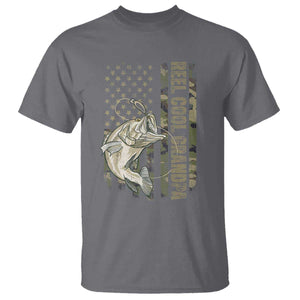 Funny Fishing Vintage Reel Cool Grandpa T Shirt Camo American Flag USA Bass Fish Fisherman TS10 Charcoal Print Your Wear