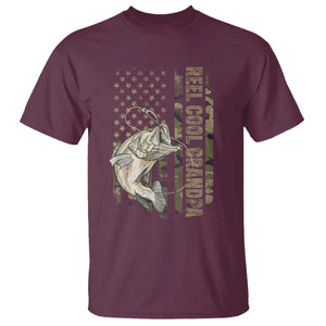 Funny Fishing Vintage Reel Cool Grandpa T Shirt Camo American Flag USA Bass Fish Fisherman TS10 Maroon Print Your Wear
