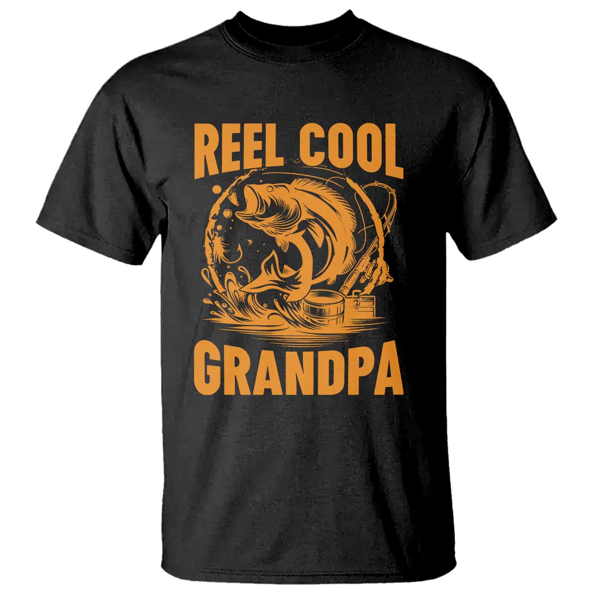 Funny Fishing Vintage Reel Cool Grandpa T Shirt TS10 Black Print Your Wear