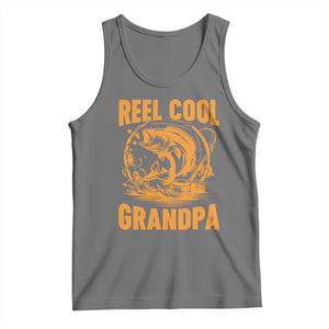 Funny Fishing Vintage Reel Cool Grandpa Tank Top TS10 Black Heather Print Your Wear