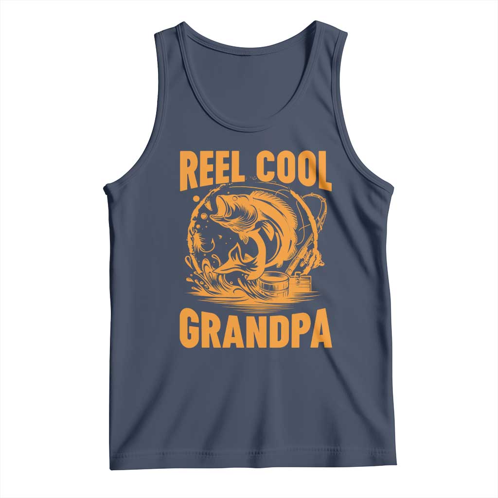 Funny Fishing Vintage Reel Cool Grandpa Tank Top TS10 Navy Print Your Wear