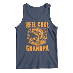 Funny Fishing Vintage Reel Cool Grandpa Tank Top TS10 Navy Print Your Wear