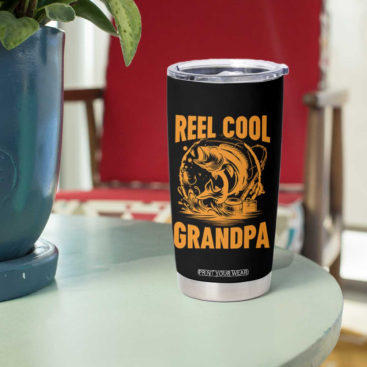 Funny Fishing Vintage Reel Cool Grandpa Tumbler Cup TS10 Print Your Wear