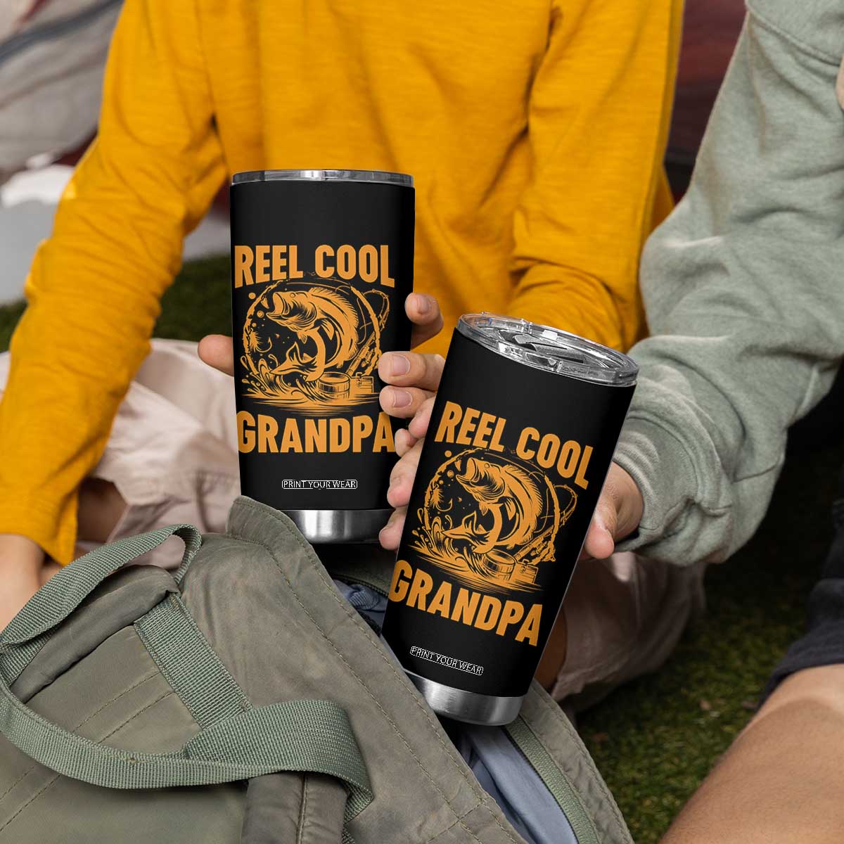 Funny Fishing Vintage Reel Cool Grandpa Tumbler Cup TS10 Print Your Wear