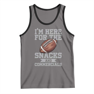 Funny Football Tank Top I'm Just Here For The Snacks And Commercials Halftime Show TS10 Deep Heather Black Print Your Wear