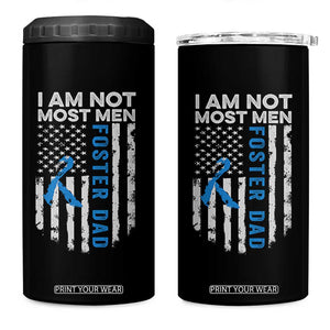 Funny Foster Parent Foster Dad 4 in 1 Can Cooler Tumbler I Am Not Most Men American Flag TS11 One Size: 16 oz Black Print Your Wear