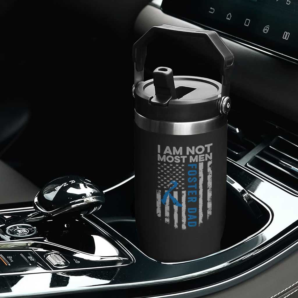 Funny Foster Parent Foster Dad Flip Straw Tumbler I Am Not Most Men American Flag TS11 Print Your Wear