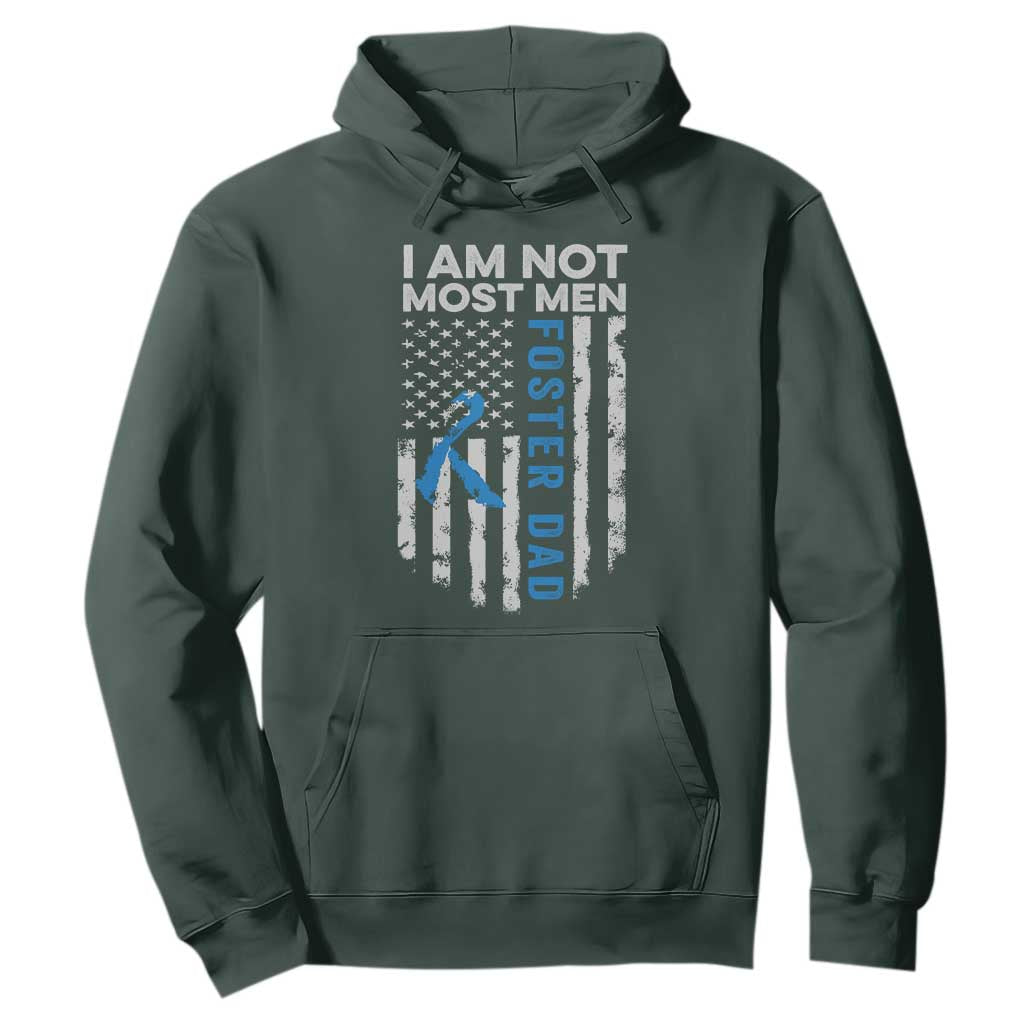Funny Foster Parent Foster Dad Hoodie I Am Not Most Men American Flag TS11 Dark Forest Green Print Your Wear