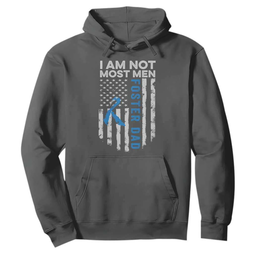 Funny Foster Parent Foster Dad Hoodie I Am Not Most Men American Flag TS11 Dark Heather Print Your Wear