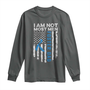 Funny Foster Parent Foster Dad Long Sleeve Shirt I Am Not Most Men American Flag TS11 Dark Heather Print Your Wear