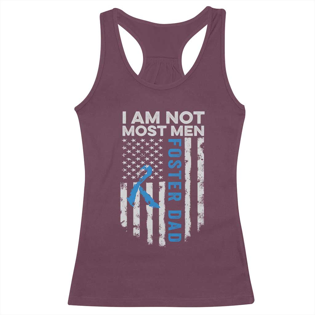 Funny Foster Parent Foster Dad Racerback Tank Top I Am Not Most Men American Flag TS11 Maroon Print Your Wear