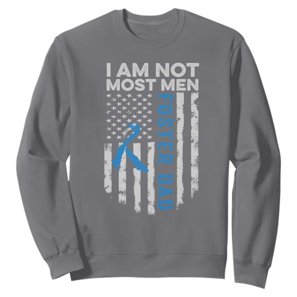 Funny Foster Parent Foster Dad Sweatshirt I Am Not Most Men American Flag TS11 Charcoal Print Your Wear
