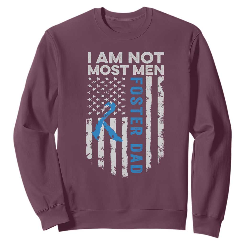 Funny Foster Parent Foster Dad Sweatshirt I Am Not Most Men American Flag TS11 Maroon Print Your Wear