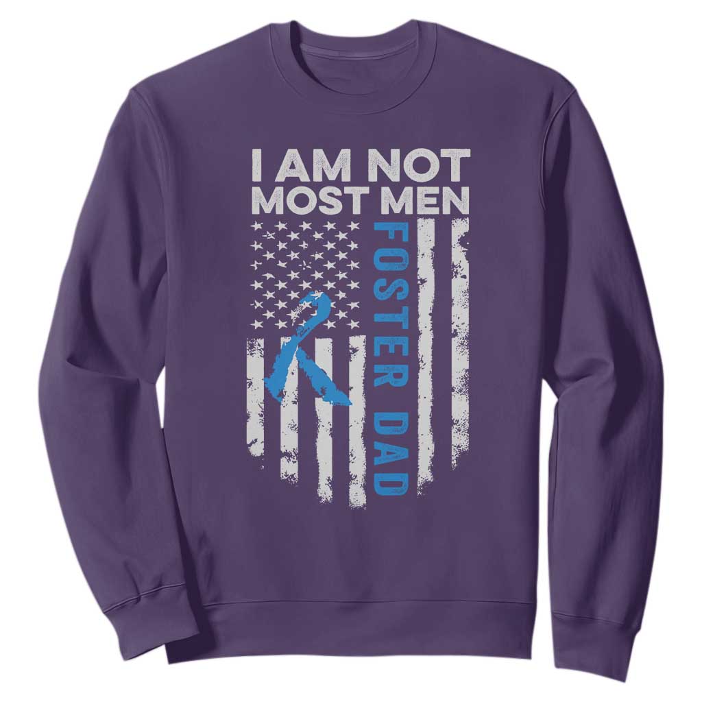 Funny Foster Parent Foster Dad Sweatshirt I Am Not Most Men American Flag TS11 Purple Print Your Wear