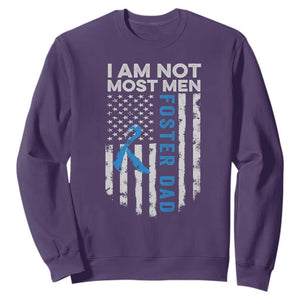 Funny Foster Parent Foster Dad Sweatshirt I Am Not Most Men American Flag TS11 Purple Print Your Wear