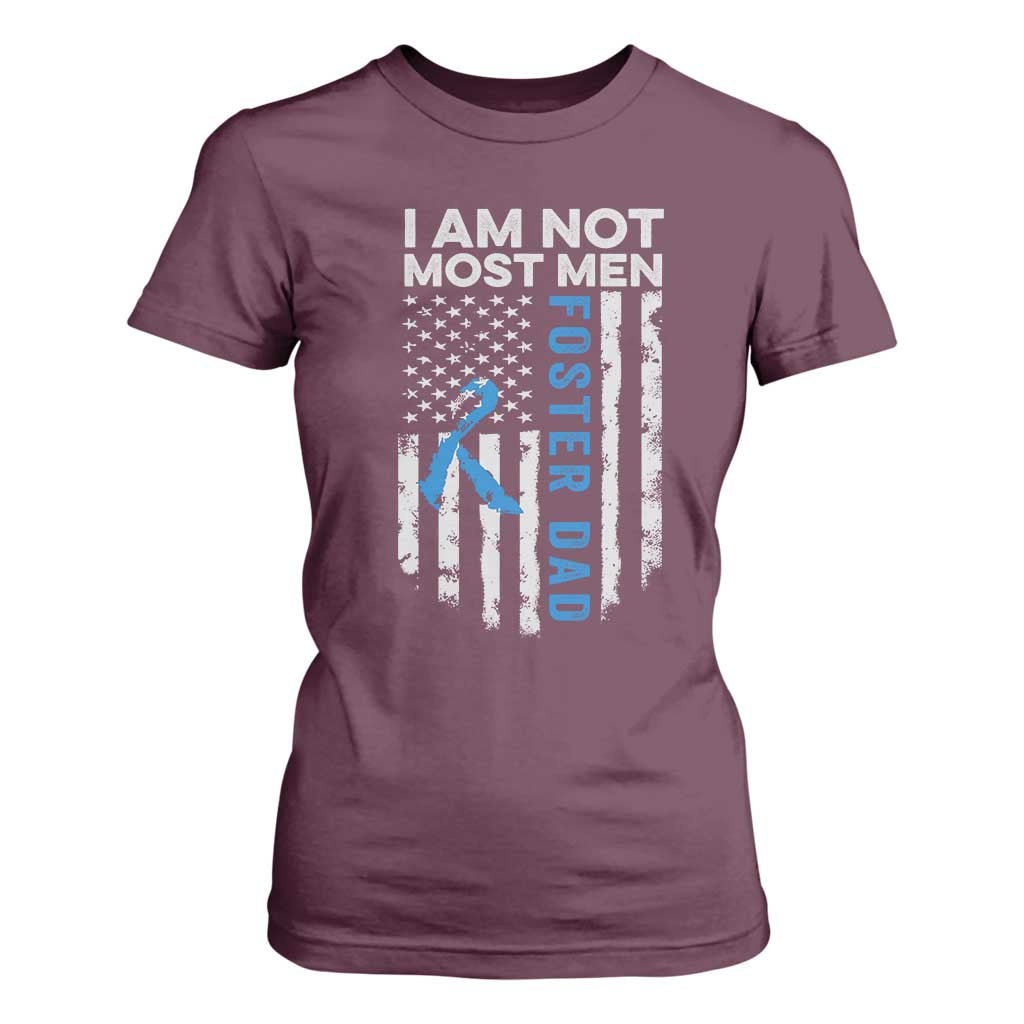 Funny Foster Parent Foster Dad T Shirt For Women I Am Not Most Men American Flag TS11 Maroon Print Your Wear