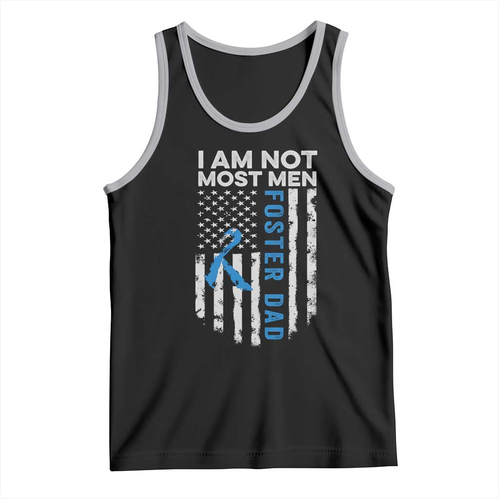 Funny Foster Parent Foster Dad Tank Top I Am Not Most Men American Flag TS11 Black Athletic Heather Print Your Wear