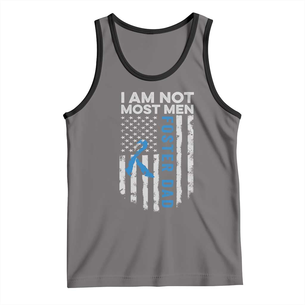 Funny Foster Parent Foster Dad Tank Top I Am Not Most Men American Flag TS11 Deep Heather Black Print Your Wear
