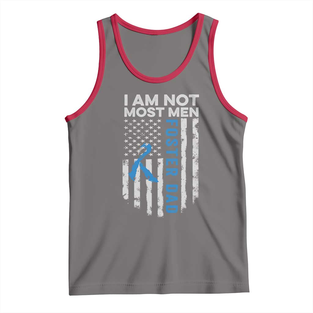 Funny Foster Parent Foster Dad Tank Top I Am Not Most Men American Flag TS11 Deep Heather Red Print Your Wear