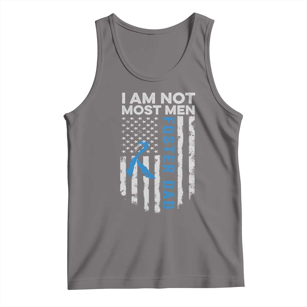 Funny Foster Parent Foster Dad Tank Top I Am Not Most Men American Flag TS11 Deep Heather Print Your Wear
