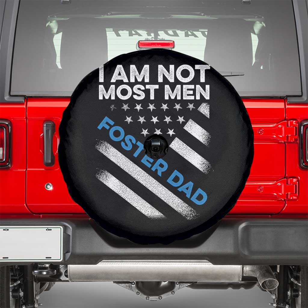Funny Foster Parent I Am Not Most Men Foster Dad Spare Tire Cover American Flag TS11 Black Print Your Wear