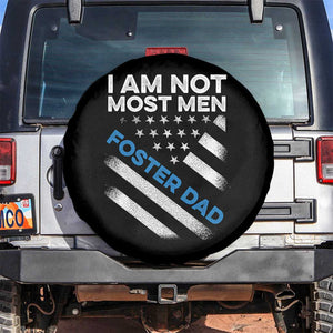 Funny Foster Parent I Am Not Most Men Foster Dad Spare Tire Cover American Flag TS11 No hole Black Print Your Wear