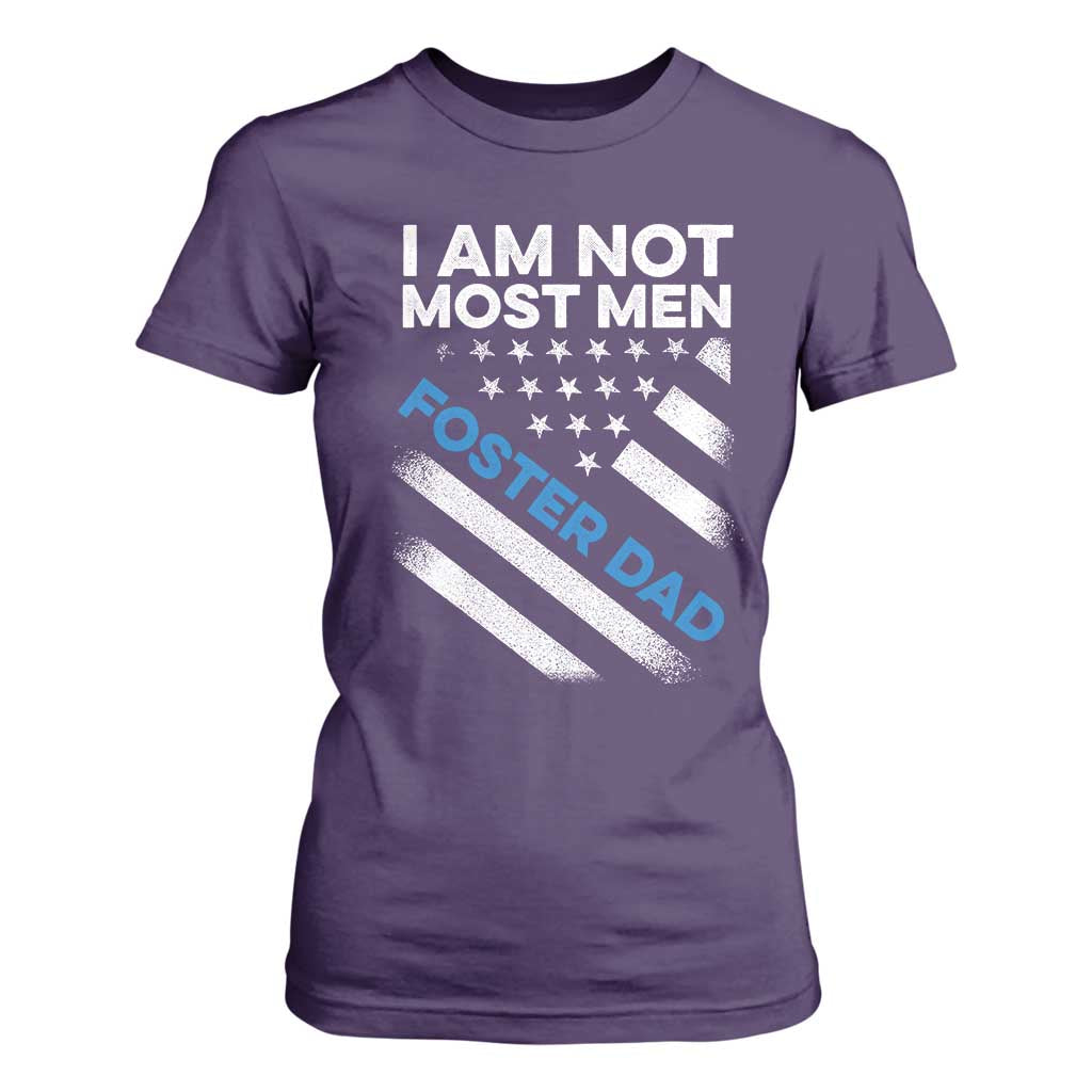 Funny Foster Parent I Am Not Most Men Foster Dad T Shirt For Women American Flag TS11 Purple Print Your Wear