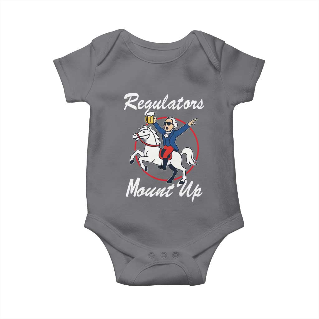 Funny Founding Father Patriotic Drinking Baby Onesie Regulators Mount Up 4th of July TS02 Charcoal Print Your Wear