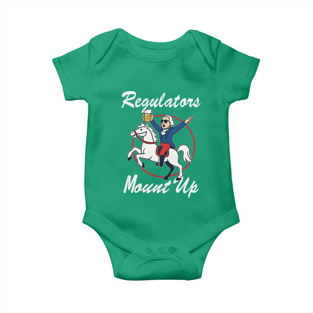 Funny Founding Father Patriotic Drinking Baby Onesie Regulators Mount Up 4th of July TS02 Irish Green Print Your Wear