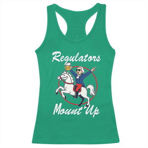 Funny Founding Father Patriotic Drinking Racerback Tank Top Regulators Mount Up 4th of July TS02 Irish Green Print Your Wear