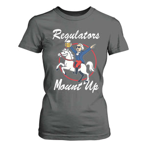 Funny Founding Father Patriotic Drinking T Shirt For Women Regulators Mount Up 4th of July TS02 Dark Heather Print Your Wear