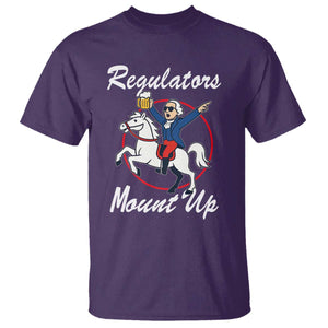Funny Founding Father Patriotic Drinking T Shirt Regulators Mount Up 4th of July TS02 Purple Print Your Wear