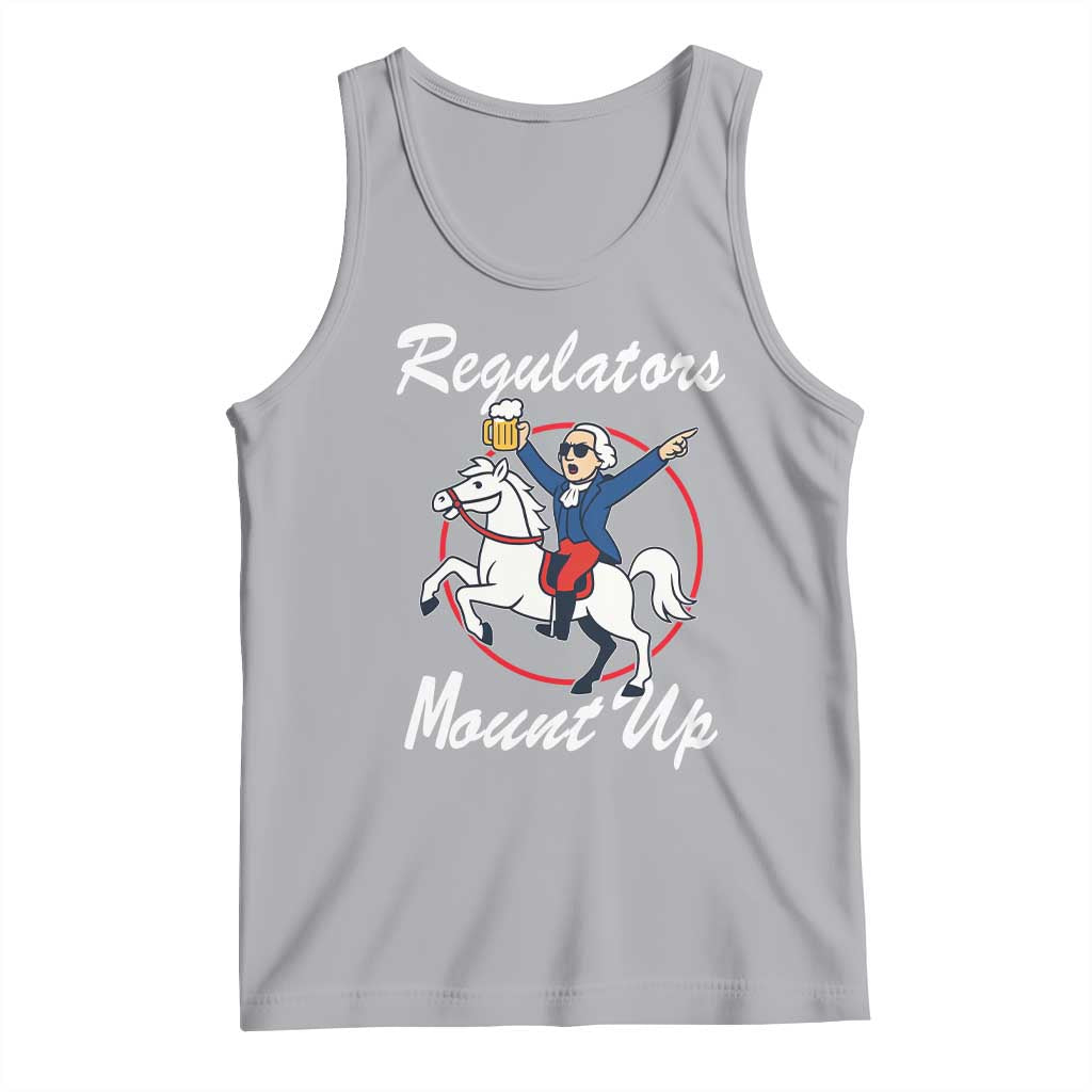 Funny Founding Father Patriotic Drinking Tank Top Regulators Mount Up 4th of July TS02 Athletic Heather Print Your Wear