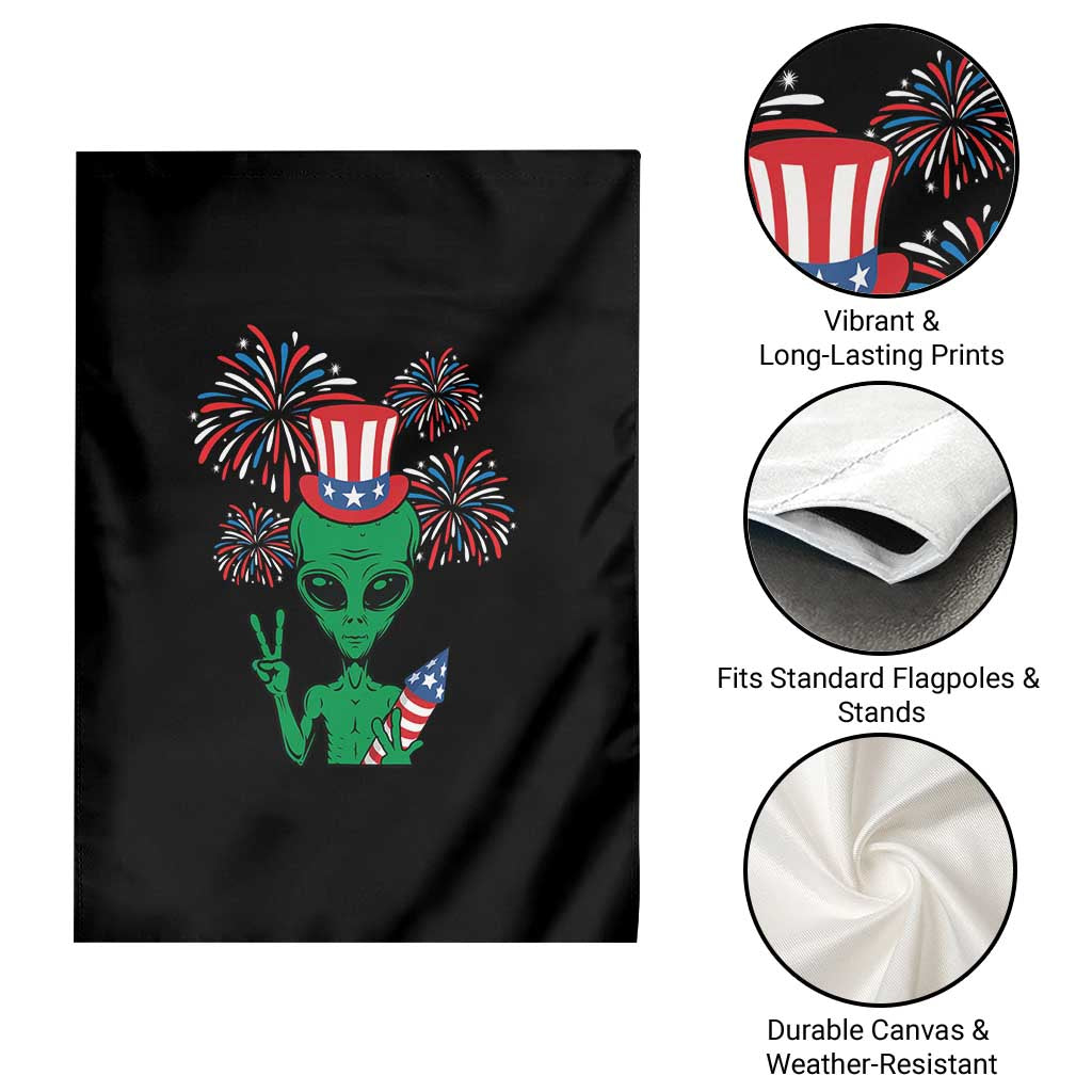 Funny Fourth Of July Alien Garden Flag American USA Flag Fireworks TS11 Print Your Wear