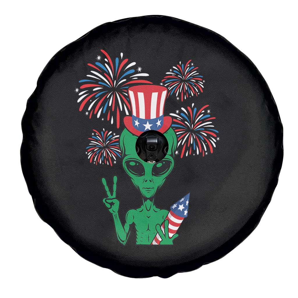 Funny Fourth Of July Alien Spare Tire Cover American USA Flag Fireworks TS11 Print Your Wear