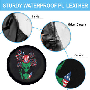 Funny Fourth Of July Alien Spare Tire Cover American USA Flag Fireworks TS11 Print Your Wear