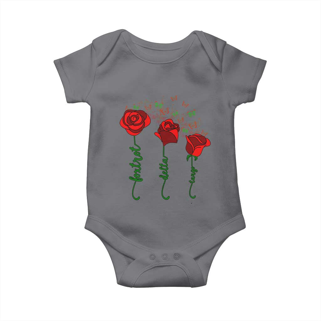 Funny Foxtrot Delta Tango Baby Onesie Vintage Rose Flowers Butterfly TS11 Charcoal Print Your Wear